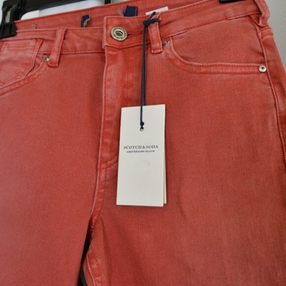 NWT Scotch & Soda Red Flare High Rise Bootcut Jeans Sz 26 - Picture 4 of 9